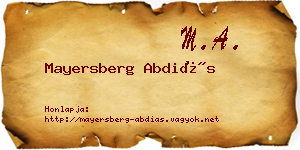 Mayersberg Abdiás névjegykártya